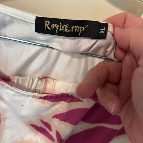 Amazon Women’s Sleeveless Pink, White, Tan Tropical Leaf Print Capri Set / XL - Picture 4 of 10